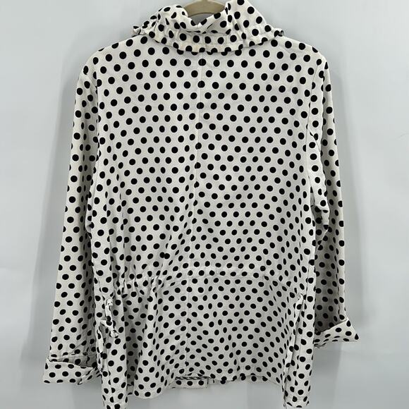 UBU Women's Black & White Polkadot Zip Top/Jacket/Blazer Size Large - Picture 6 of 15